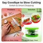 Anubhav Janni Garlic Cutter Manual Food With String Vegetable Onion Stainless Steel Blades Compact Hand Processor Kitchen Prep Turquoise Blue Cord Cutter Blade Garlic (Pack Of 1 Pcs) - Image 6