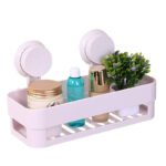 Anubhav Janni Bathroom Self Plastic Removable Reusable Kitchen Sink Shelf Rack Storage Organizer Holder Basket With Suction Cup Compact For Office Kitchen Home (Pack Of 1 Pcs) - Image 2