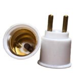 Anubhav Janni 2 Pin To E27  to Screw Base Socket Lamp Holder Light Bulb Converter Adapter Plastic Brass Aluminium Brass LED home kitchen bathroom hotel (Pack Of 1 Pcs)