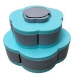 Anubhav Janni Double Layer Candy Box 10 Grid Snack Storage Flower Shape Rotating With Mobile Stand Dry Fruit Candy Chocolate Snacksbox For Home Kitchen (Pack Of 1 Pcs)