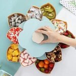 Anubhav Janni Double Layer Candy Box 10 Grid Snack Storage Flower Shape Rotating With Mobile Stand Dry Fruit Candy Chocolate Snacksbox For Home Kitchen (Pack Of 1 Pcs) - Image 6