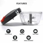 Anubhav Janni Micro Chopper Manual Vegetable With 3 Blades Hand Pull Food Processor Home And Kitchen Items Handy Dori Plastic Fruit Quick Vegetables Fruits Your Cutter Onion (Pack Of 1 Pcs) - Image 5
