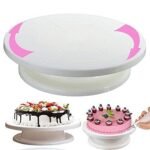 Anubhav Janni Cake Turn Table Inadian Stand Tools Round Easy Rotate Turntable Revolving Plastic Popular Combo Revolving Decorating Scraper Fondant Side Scrapers Stand (Pack Of 1 Pcs)