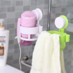 Anubhav Janni Hair Dryer Holder Blower Rack With Vacuum Suction Cup Wall Mount Round Stand Bathroom Space Saving Smooth Surfaces Imported Home Bedroom Storage Shelf White (Pack Of 1 Pcs) - Image 2