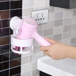 Anubhav Janni Hair Dryer Holder Blower Rack With Vacuum Suction Cup Wall Mount Round Stand Bathroom Space Saving Smooth Surfaces Imported Home Bedroom Storage Shelf White (Pack Of 1 Pcs) - Image 4