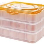 Anubhav Janni 3 Layer 72 Egg Grid Box Plastic Storage Holder Lid Container Handle Multifunctional Food Box Vegetable Basket Eggs Home Kitchen Fridge Food Shelf Case Organizer (Pack Of 1 Pcs)