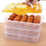 Anubhav Janni 3 Layer 72 Egg Grid Box Plastic Storage Holder Lid Container Handle Multifunctional Food Box Vegetable Basket Eggs Home Kitchen Fridge Food Shelf Case Organizer (Pack Of 1 Pcs) - Image 4