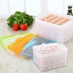 Anubhav Janni 3 Layer 72 Egg Grid Box Plastic Storage Holder Lid Container Handle Multifunctional Food Box Vegetable Basket Eggs Home Kitchen Fridge Food Shelf Case Organizer (Pack Of 1 Pcs) - Image 6