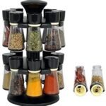 Anubhav Janni 12 In 1 Black Spice Rack Revolving Home Multipurpose For kitchen Salt Masala Container With Holder And lid Masala Container Multi Purpose To For Kitchen (Pack Of Pcs)