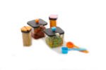 Anubhav Janni 4 Pai Khatli SpiceTraditional Indian Cot Type Spice Pickle Container Charpai Kitchen Utensil Salt Pepper Dining Table Bottles Revolving Rack Jars Containers Masala (Pack Of 1 Pcs) - Image 3