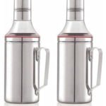 Anubhav Janni Oil Port With Handle (1000 Ml) Stainless Steel Dispenser Dropper Container Jar Pourer Can With Dispenser Nozzle Vinegar Container Pourer Pot Can Bottle Handle (Pack Of 1 Pcs)