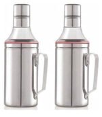 Anubhav Janni Oil Port With Handle (1000 Ml) Stainless Steel Dispenser Dropper Container Jar Pourer Can With Dispenser Nozzle Vinegar Container Pourer Pot Can Bottle Handle (Pack Of 1 Pcs)