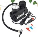 Anubhav Janni Black Air Compressor For Car and Bike Tyre Inflator Pump Plastic PSI Tires Tire Electric Cars With Barometer Micro Mini Portable Cars Motorcycles Inflatable Boats (Pack Of 1 Pcs)