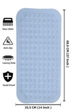 Anubhav Janni Silicone Bathroom Mat Bath Mat Anti Slip Suction Cup Bathtub Shower Bathroom Non Slippery Rubber Silicone Met Cup Drain Hole Antiskid Floormat Toilet Kitchen (Pack Of 1 Pcs) - Image 2
