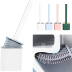 Anubhav Janni Silicone Toilet Brush With Sticker Water Drop And Holder Set Wall Mounted Deep Cleaning Bowl For Bathroom Set Bathroom Mounted Floor Standing (Pack Of 1 Pcs)