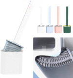 Anubhav Janni Silicone Toilet Brush With Sticker Water Drop And Holder Set Wall Mounted Deep Cleaning Bowl For Bathroom Set Bathroom Mounted Floor Standing (Pack Of 1 Pcs)