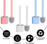 Anubhav Janni Silicone Toilet Brush With Sticker Water Drop And Holder Set Wall Mounted Deep Cleaning Bowl For Bathroom Set Bathroom Mounted Floor Standing (Pack Of 1 Pcs) - Image 4
