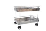 Anubhav Janni Stainless Steel 2 Layer Trolly Kitchen Layers Perforated Trolley Fruits and Vegetable Storage Rack Trolley Stand Tier Bathroom Multipurpose Organizer (Pack Of 1 Pcs) - Image 4