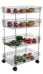 Anubhav Janni Ss 4 Layer Trolly With Weel Stainless Steel Wall Mount Rack Organizer Bathroom Container Mounted Detergent Shelve Home Kitchen Washroom Balcony (Pack Of 1 Pcs) - Image 2