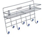 Anubhav Janni Ss 1 Layer Rack With Key Holder Stainless Steel Wall Mount Single Multipurpose Use Ladle Stand Hanging Hooks Rack Bathroom Kitchen Office Ladles Key Plate Key Home (Pack Of 1 Pcs)