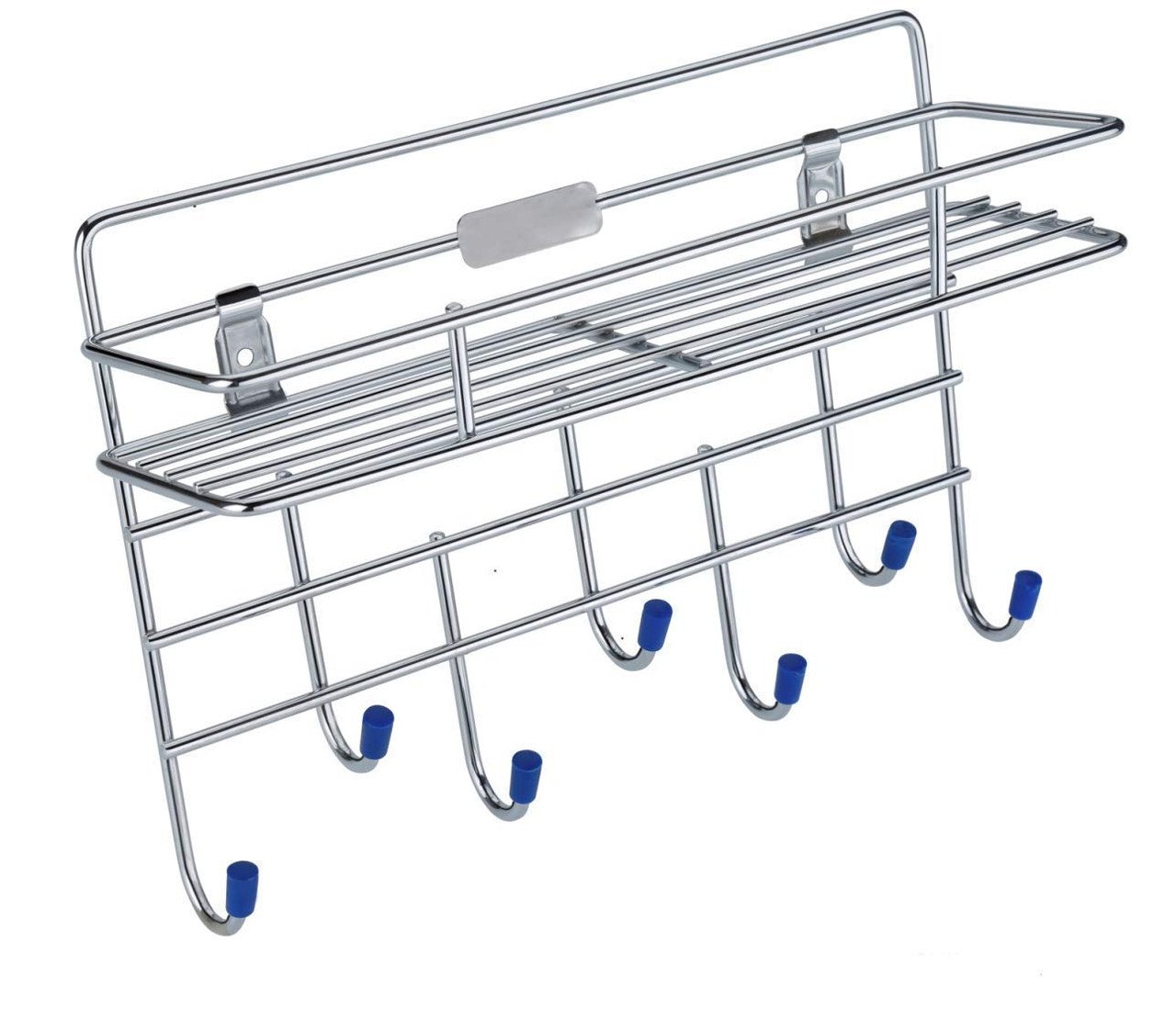 Anubhav Janni Ss 1 Layer Rack With Key Holder Stainless Steel Wall Mount Single Multipurpose Use Ladle Stand Hanging Hooks Rack Bathroom Kitchen Office Ladles Key Plate Key Home (Pack Of 1 Pcs) Anubhav Janni Ss 1 Layer Rack With Key Holder Stainless Steel Wall Mount Single Multipurpose Use Ladle Stand Hanging Hooks Rack Bathroom Kitchen Office Ladles Key Plate Key Home (Pack Of 1 Pcs) - Image 1