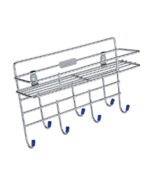 Anubhav Janni Ss 1 Layer Rack With Key Holder Stainless Steel Wall Mount Single Multipurpose Use Ladle Stand Hanging Hooks Rack Bathroom Kitchen Office Ladles Key Plate Key Home (Pack Of 1 Pcs) - Image 4