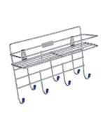 Anubhav Janni Ss 1 Layer Rack With Key Holder Stainless Steel Wall Mount Single Multipurpose Use Ladle Stand Hanging Hooks Rack Bathroom Kitchen Office Ladles Key Plate Key Home (Pack Of 1 Pcs) - Image 5