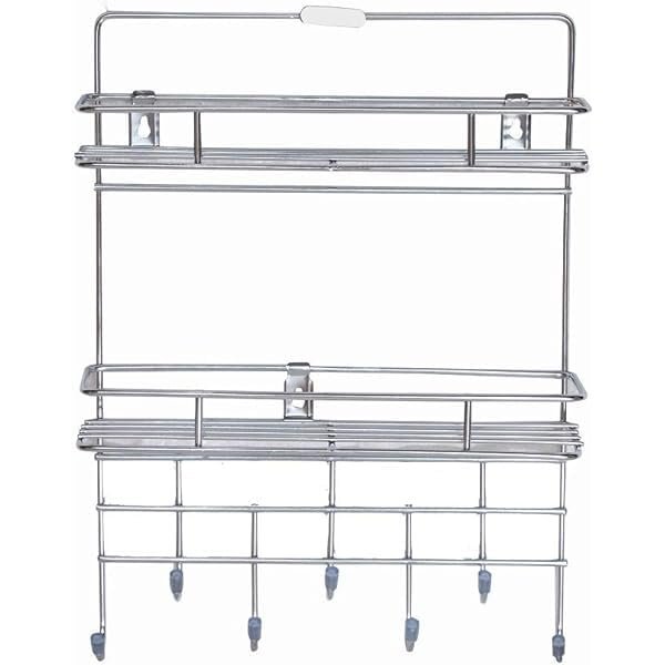 Anubhav Janni Ss 2 Layer Rack With Key Holder Stainless Steel Wall Mount Single Multipurpose Use Ladle Stand Hanging Hooks Rack Bathroom Kitchen Office Ladles Key Plate Key Home (Pack Of 1 Pcs) Anubhav Janni Ss 2 Layer Rack With Key Holder Stainless Steel Wall Mount Single Multipurpose Use Ladle Stand Hanging Hooks Rack Bathroom Kitchen Office Ladles Key Plate Key Home (Pack Of 1 Pcs) - Image 1