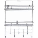 Anubhav Janni Ss 2 Layer Rack With Key Holder Stainless Steel Wall Mount Single Multipurpose Use Ladle Stand Hanging Hooks Rack Bathroom Kitchen Office Ladles Key Plate Key Home (Pack Of 1 Pcs)