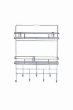 Anubhav Janni Ss 2 Layer Rack With Key Holder Stainless Steel Wall Mount Single Multipurpose Use Ladle Stand Hanging Hooks Rack Bathroom Kitchen Office Ladles Key Plate Key Home (Pack Of 1 Pcs) - Image 3