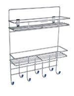 Anubhav Janni Ss 2 Layer Rack With Key Holder Stainless Steel Wall Mount Single Multipurpose Use Ladle Stand Hanging Hooks Rack Bathroom Kitchen Office Ladles Key Plate Key Home (Pack Of 1 Pcs) - Image 4