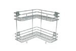 Anubhav Janni Ss L Shape 2 Layer Rack Corner Stand Stainless Steel Multipurpose Storage For Kitchen And Bathroom Rack Steel Silver Stand Rack Tier Shelf Cutlery Stand Kitchen (Pack Of 1 Pcs)