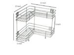 Anubhav Janni Ss L Shape 2 Layer Rack Corner Stand Stainless Steel Multipurpose Storage For Kitchen And Bathroom Rack Steel Silver Stand Rack Tier Shelf Cutlery Stand Kitchen (Pack Of 1 Pcs) - Image 2