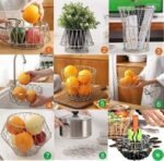 Anubhav Janni Stainless Steel Multipurpose Folding Fruit And Vegetable Basket And Kitchen Dining Table Home Kitchen Dining Or Center Table Tray Kitchen Organizer Shaped Basket (Pack Of 1 Pcs) - Image 3