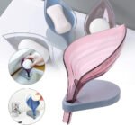 Anubhav Janni Leaf Shop Box Soap Holder For Bathroom Multicolor Shape Self Drain Design Wash Basin Sink Shower Stylish Plastic Accessories Set Home Office Hotel Kitchen Use (Pack Of 1 Pcs) - Image 2