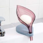 Anubhav Janni Leaf Shop Box Soap Holder For Bathroom Multicolor Shape Self Drain Design Wash Basin Sink Shower Stylish Plastic Accessories Set Home Office Hotel Kitchen Use (Pack Of 1 Pcs) - Image 6