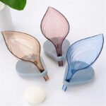 Anubhav Janni Leaf Shop Box Soap Holder For Bathroom Multicolor Shape Self Drain Design Wash Basin Sink Shower Stylish Plastic Accessories Set Home Office Hotel Kitchen Use (Pack Of 1 Pcs) - Image 9