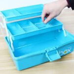 Anubhav Janni 3 Step Tool Box Portable Compartments Layers Multipurpose Rectangular Storage  Tray Plastic Students Drawing Art Craft Storage Organizers Folding Children Kids Box (Pack Of 1 Pcs) - Image 3