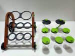 Anubhav Janni Rajwadi Spice Rack Wooden Cycle With Plastic Containers Design Slider Stand For Easy Access Ideal Masala Chutney Stylish Kitchen Organizer Style Jar (Pack Of 1 Pcs) - Image 4