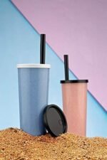 Anubhav Janni Juicer Bottle With Straw Plastic Juice Water Bottle Airtight Sipper For Juices Drinks Milk Shake Coco Fridge Glass With Straw Travel Reusable (Set Of 2 Pcs) - Image 4