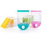 Anubhav Janni Push Botton Container Button Storage Wall Mount Punch Free Press Type Tank Airtight Kitchen Organizer Mounted Counter Table Drawer Desk Wlall Container Tank (Pack Of 1 Pcs)