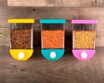 Anubhav Janni Push Botton Container Button Storage Wall Mount Punch Free Press Type Tank Airtight Kitchen Organizer Mounted Counter Table Drawer Desk Wlall Container Tank (Pack Of 1 Pcs) - Image 3