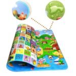 Anubhav Janni Polyester Waterproof Double Side Baby Play Crawl Floor Mat for Kids Infant Crawling Pongee Matt (150 x 180 cm)Double Sided Water Proof Mat Mats For Large Size Carpet (Pack of 1)