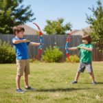Anubhav Janni Small Size Archer Bow and Arrow Set with 3 Suction Arrows (Multicolour) Kids Archery Target Board Arrows Blue Red Fighter Cup Orange  for Kids Red Includes Cups Toy Sport (Pack of 1) - Image 3
