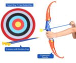 Anubhav Janni Small Size Archer Bow and Arrow Set with 3 Suction Arrows (Multicolour) Kids Archery Target Board Arrows Blue Red Fighter Cup Orange  for Kids Red Includes Cups Toy Sport (Pack of 1) - Image 6