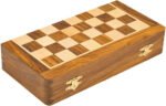 Anubhav Janni 10in Classic Wooden Chess Set with Magnetic Board for Storage Pieces 12 X Collectible Foldable Game Crafted Premium Wood for-All Ages All BrownMagnetic Educational Toys (pack of 1) - Image 3