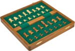 Anubhav Janni 10in Classic Wooden Chess Set with Magnetic Board for Storage Pieces 12 X Collectible Foldable Game Crafted Premium Wood for-All Ages All BrownMagnetic Educational Toys (pack of 1) - Image 4