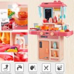 Anubhav Janni 42 pcs Toy Kitchen Sets Simulated Spray Toys, Kids Pretend Play Set Cooking Set- Multi Color Children’s Mini with Utensils Sink Food Accessories for Boys Girls Home(pack of 1) - Image 3