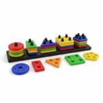Anubhav Janni Geometric Angle Blocks Sorting and Stacking Toy, 26 Pcs Multicolour ABS Shape Sorter for 1-2-3 Years Boys Girls Smart Activity Fun Learning Geometrics Stacker Color (pack of 1)