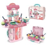 Anubhav Janni Kitchen Set for Kids with Suitcase Play Pink Great Educational Toy Gifts Girls 3 in 1 Plastic Carry Along 19 Pcs Multi-Color Pretend Cooking Boys Toddler Baby Gift (pack of 1) - Image 3